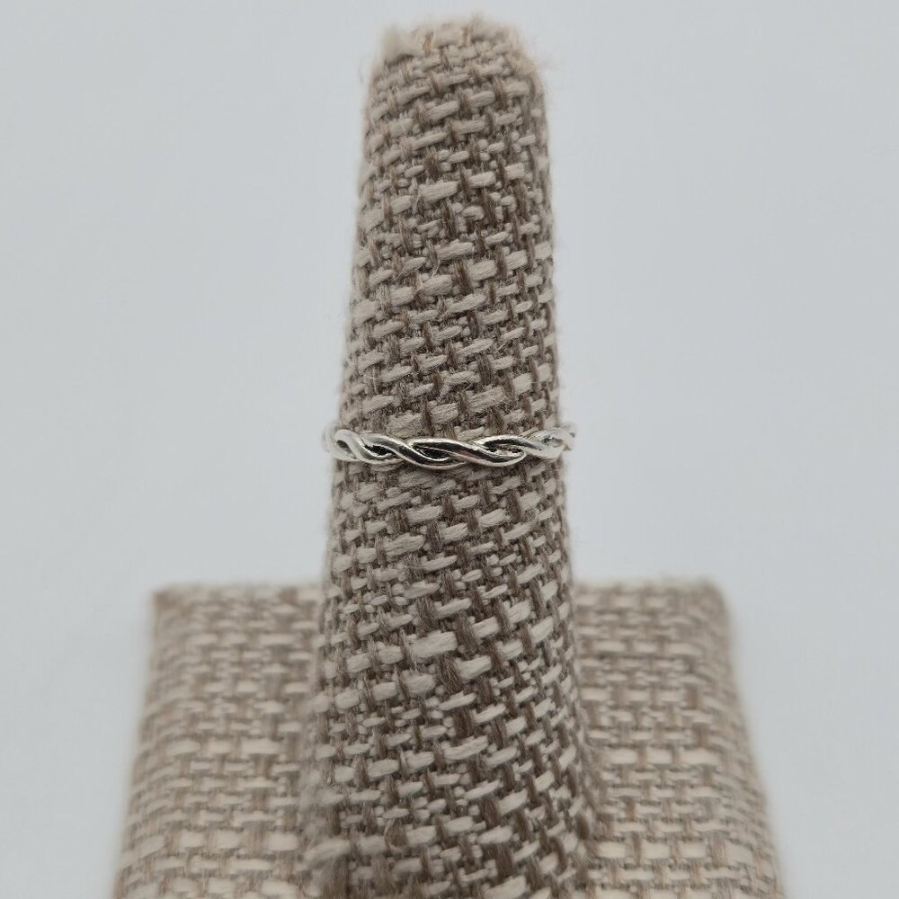 Size 6.5 Sterling Silver Simple Woven Band Ring A4144